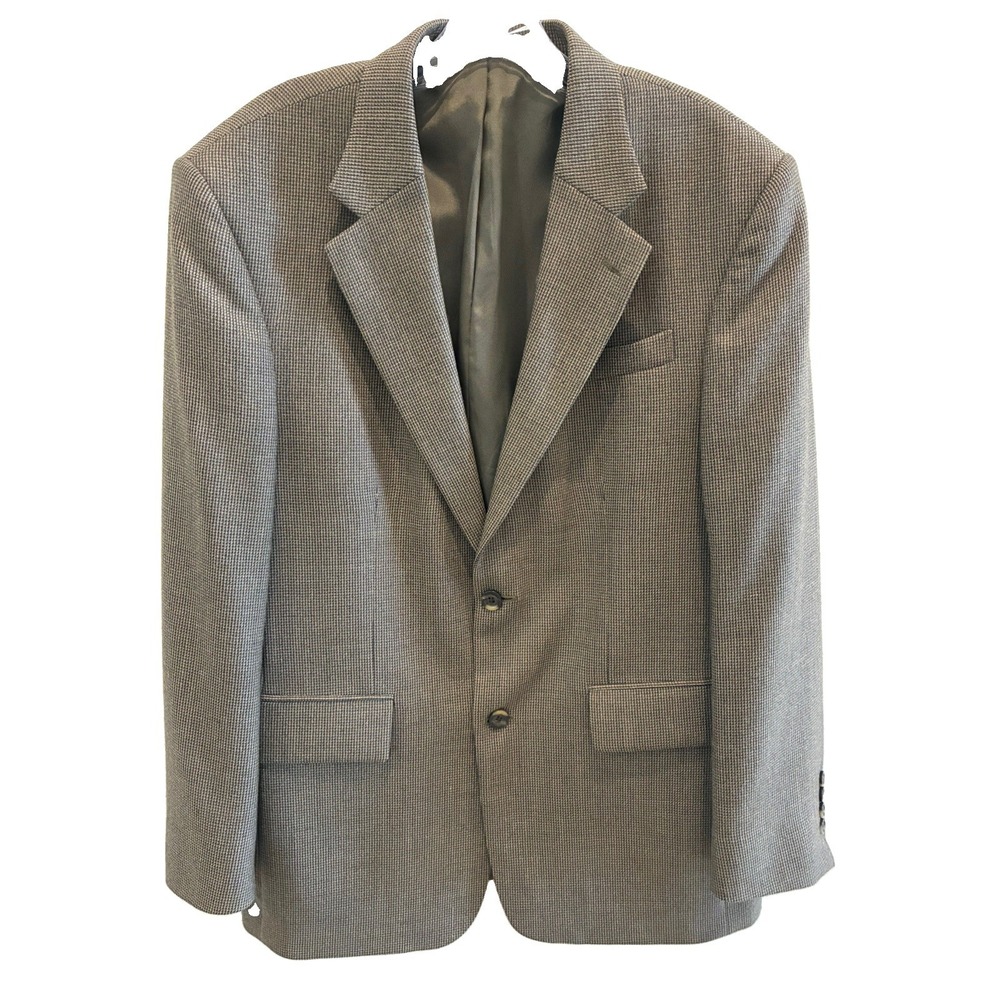 OSCAR DE LA RENTA~ Men's 100% Wool Sport Coat Blazer. 42R Woven Taupe